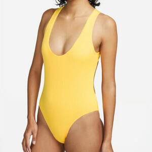Nike Women’s Cross-Back One-Piece Swimsuit, Yellow, Small
